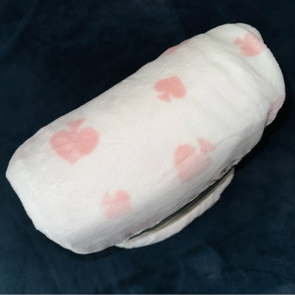 NEW! KATE SPADE Oversized Twin Plush Fleece Blanket White Pink Spade NWT! - Picture 5 of 12